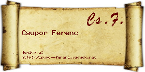 Csupor Ferenc névjegykártya